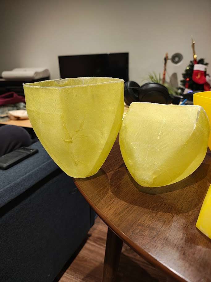 Demoulded fiberglass nose and tail cones