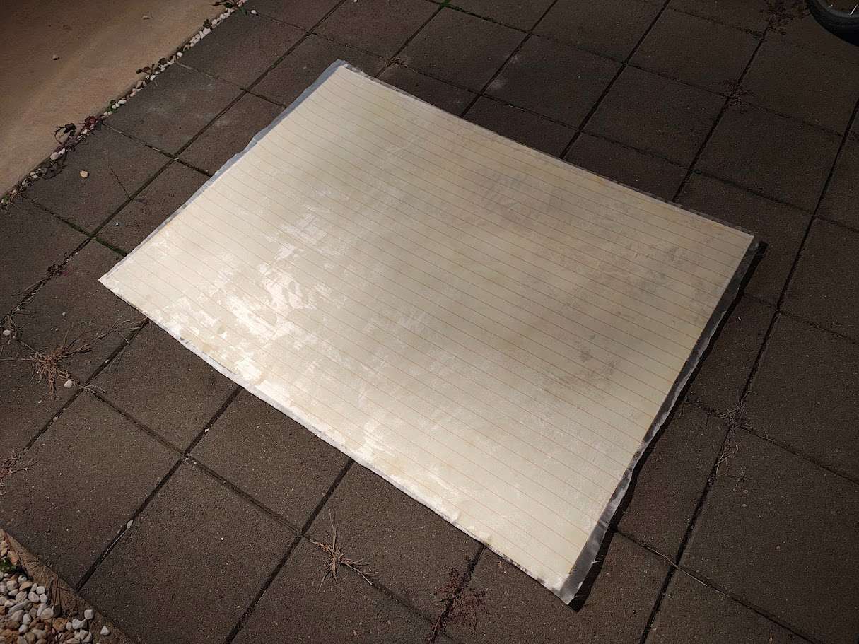 Wet laying up fiberglass sheet