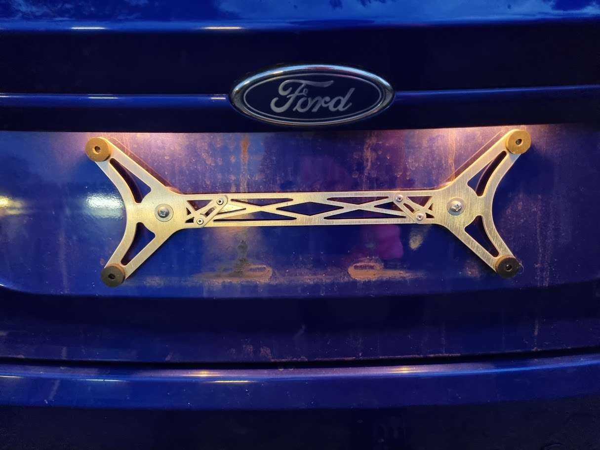 Installed number plate bracket