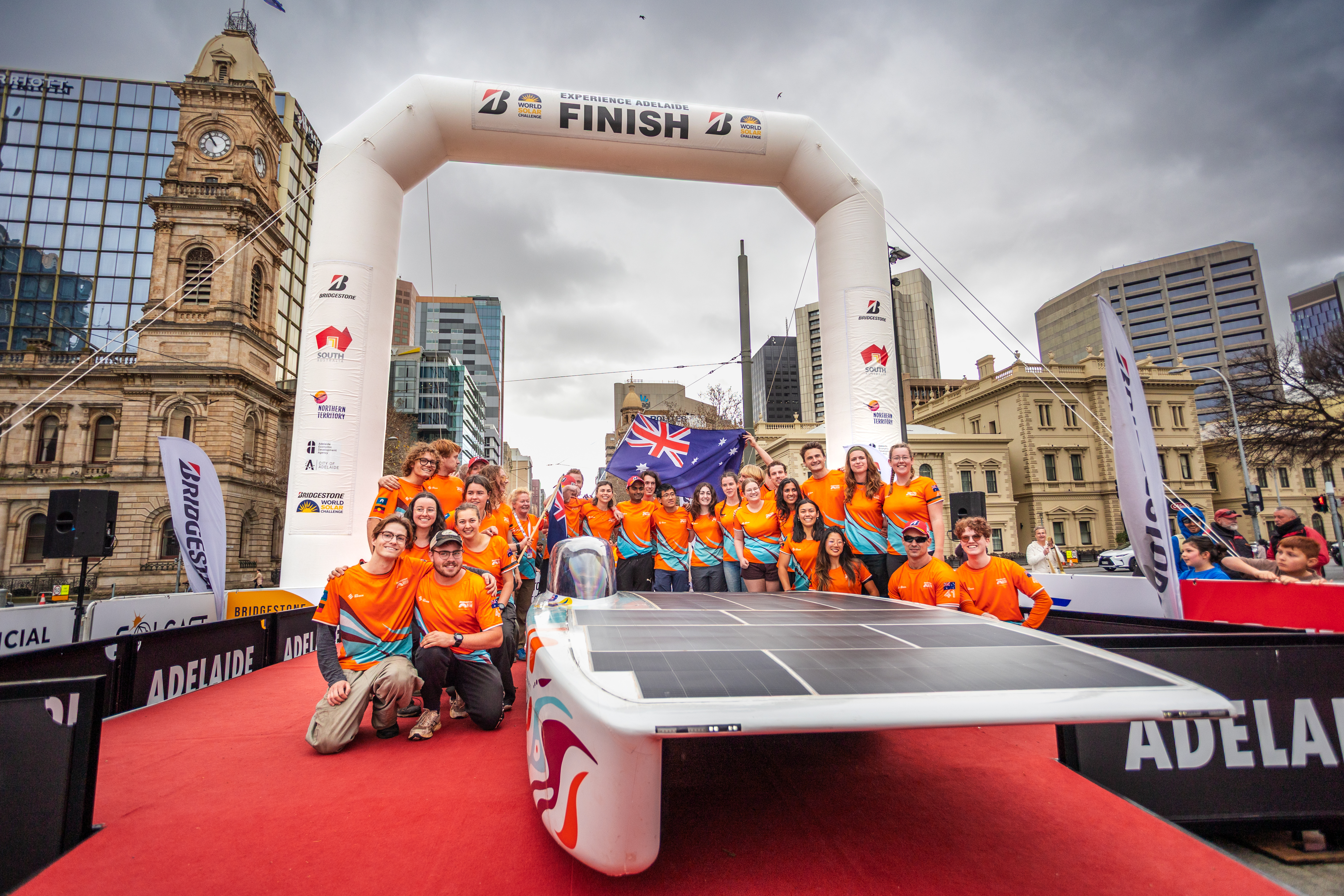ANU Solar Racing team at the 2025 finish line
